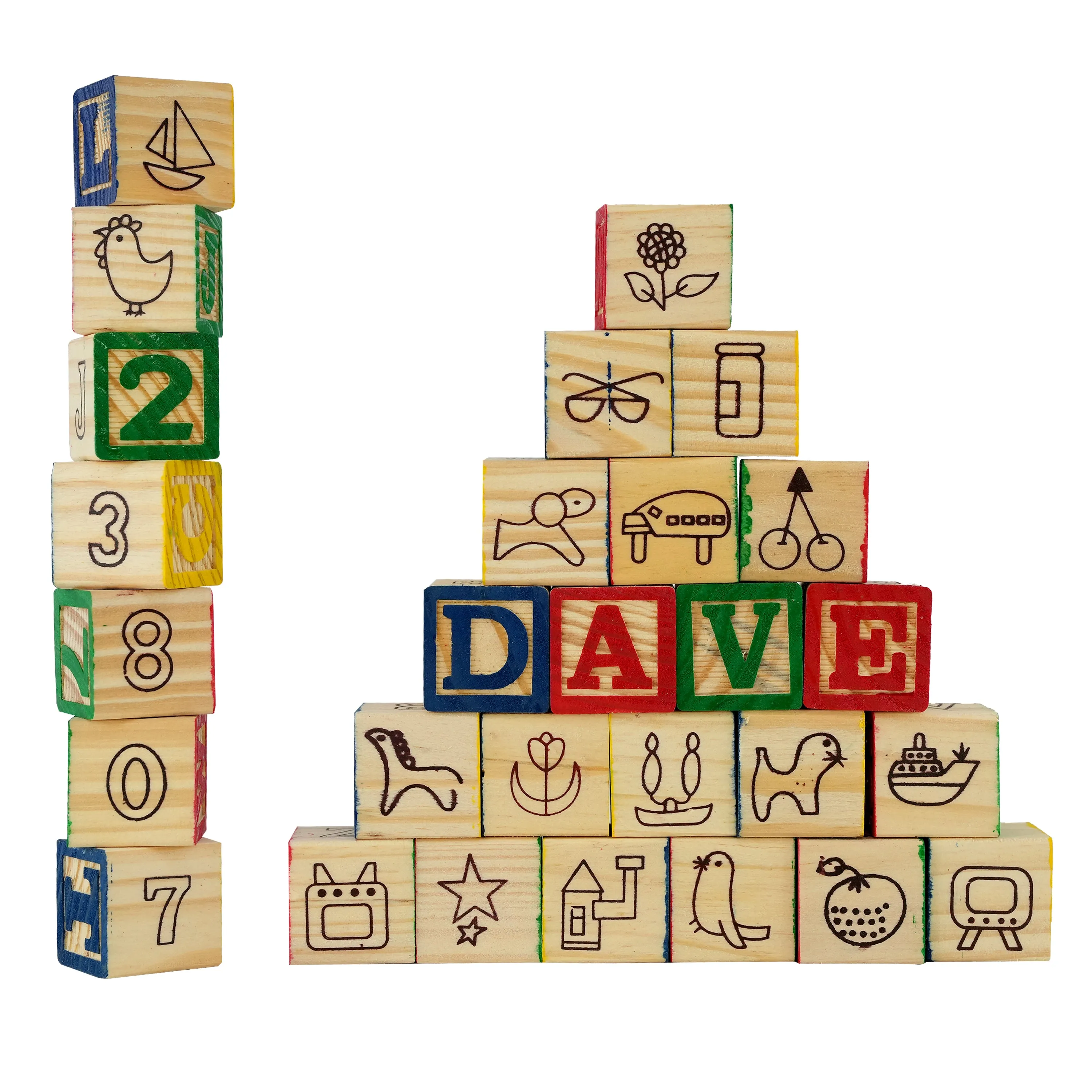 Wooden Block Set ABC 123 Number Block Set