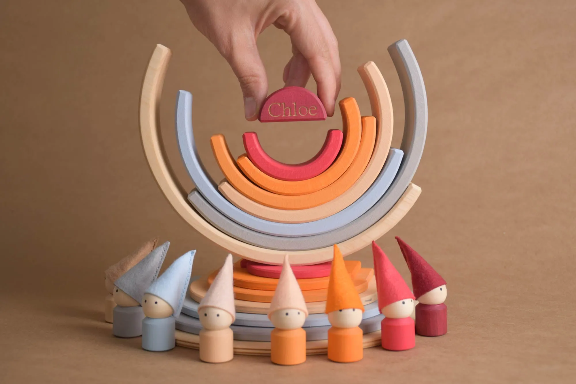 Wooden Rainbow Semicircle Building Set