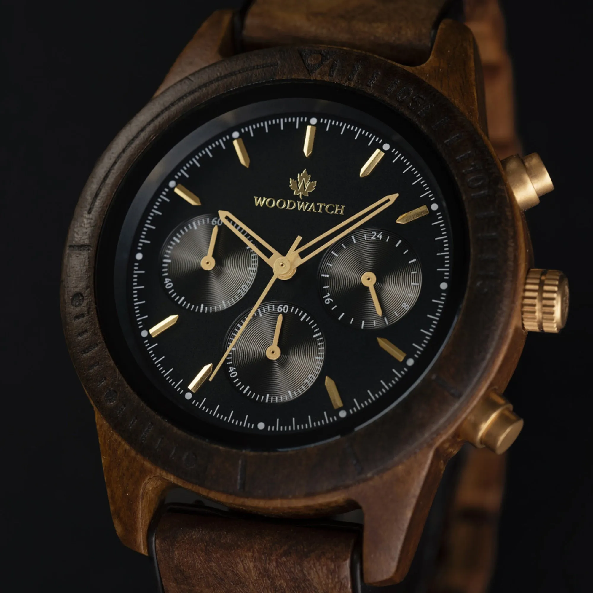 WOODWATCH MEN'S CHRONUS COSMIC NIGHT WW-CS-CN W/ FREE STRAP WW-S-K-18