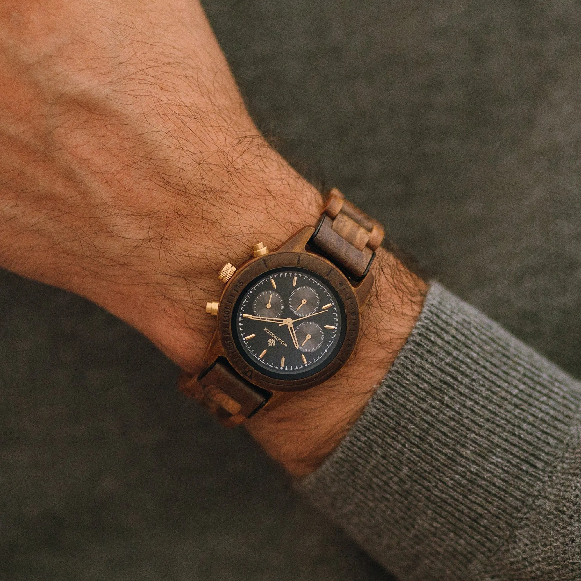 WOODWATCH MEN'S CHRONUS COSMIC NIGHT WW-CS-CN W/ FREE STRAP WW-S-K-18