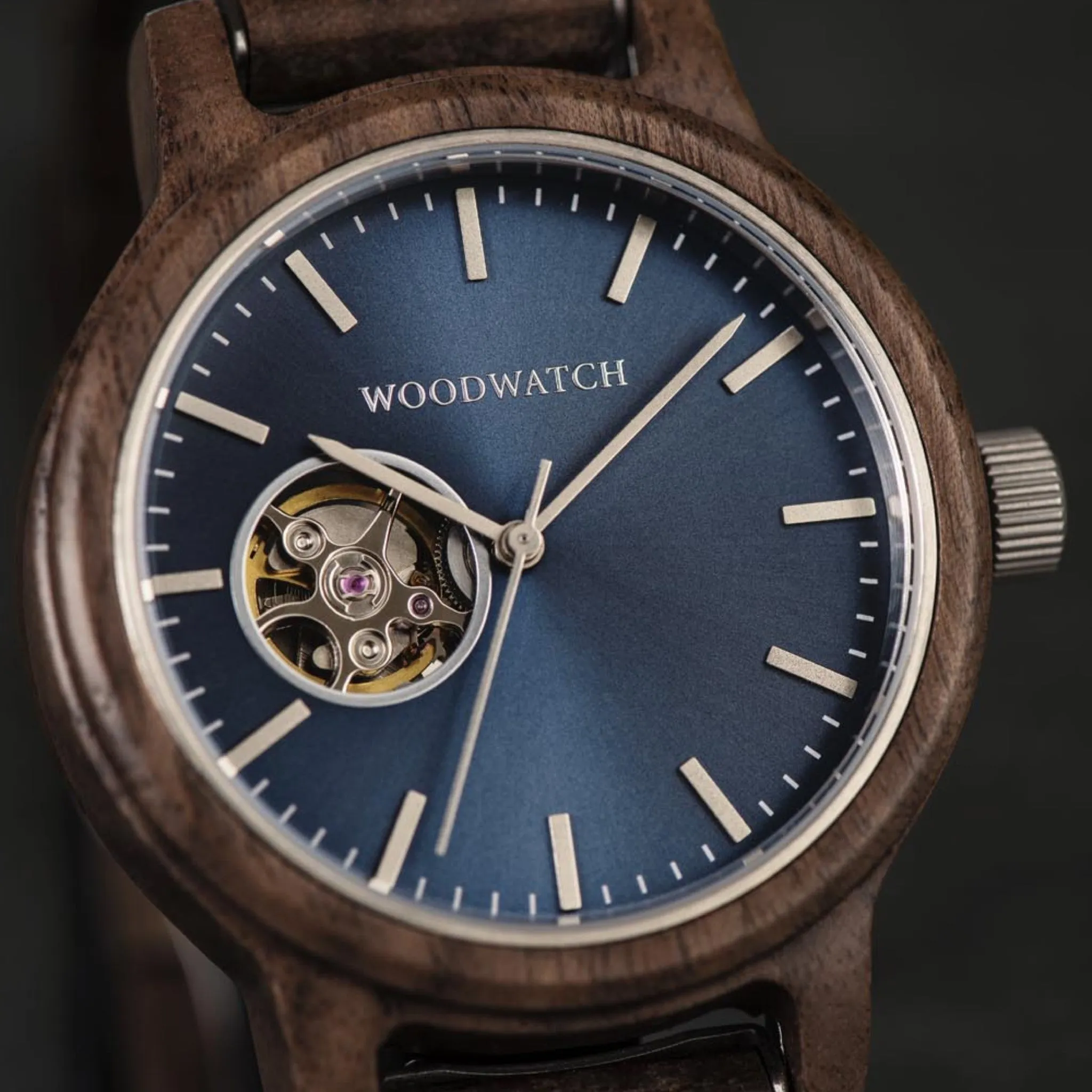 WOODWATCH MEN'S CLASSIC OPEN-HEART MARINER AUTOMATIC WATCH