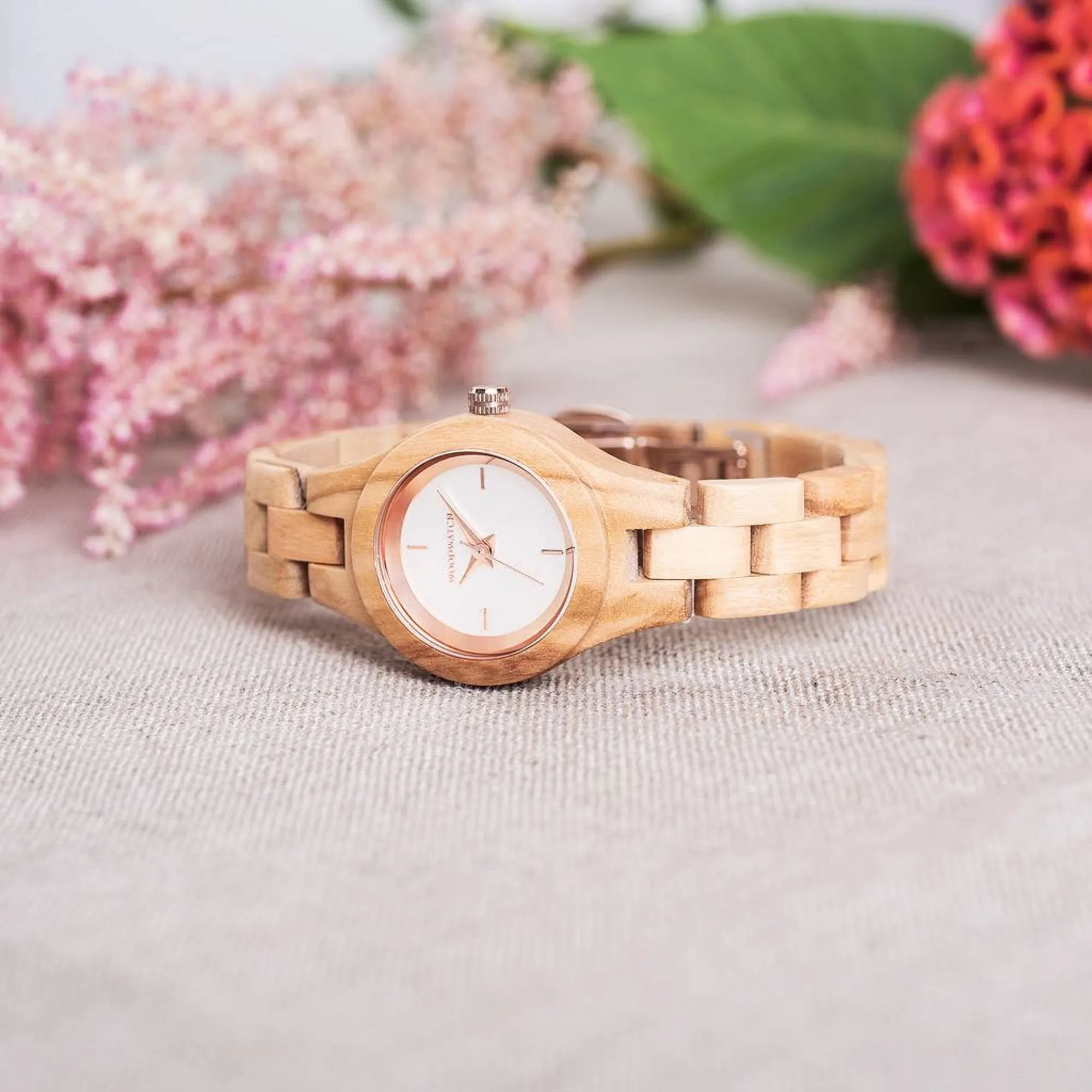 WOODWATCH WOMEN'S FLORA BLOSSOM QUARTZ WATCH
