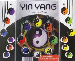 Yin Yang Necklaces and Rings in 2 inch Capsules DISCONTINUED BY THE MANUFACTURER