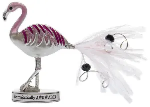 Zinc  Flamingo Inspirational Standing Figurine - Be Majestically Awkward