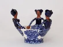 Zizamele Ceramic Friendship Bowls - Indigo